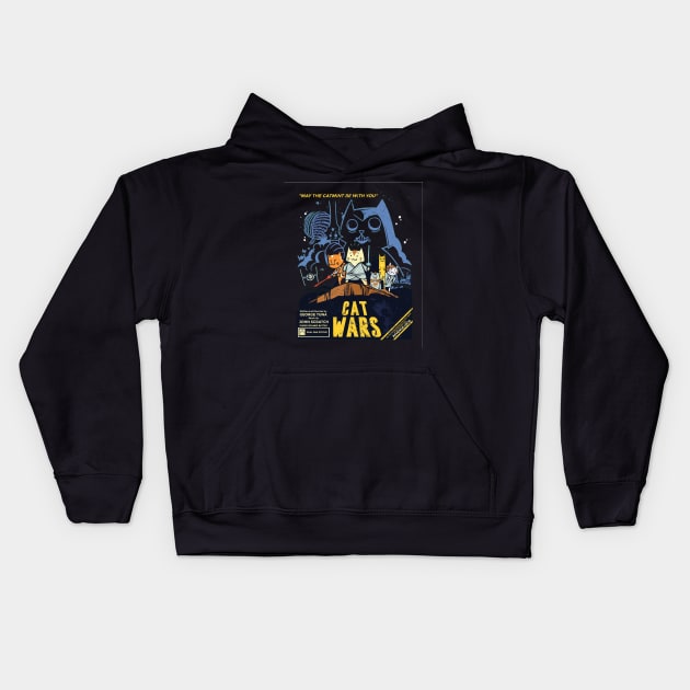 Meow Wars Cat Parody Kids Hoodie by Zone32